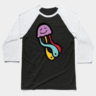 Colorful and Happy Jellyfish Baseball T-Shirt